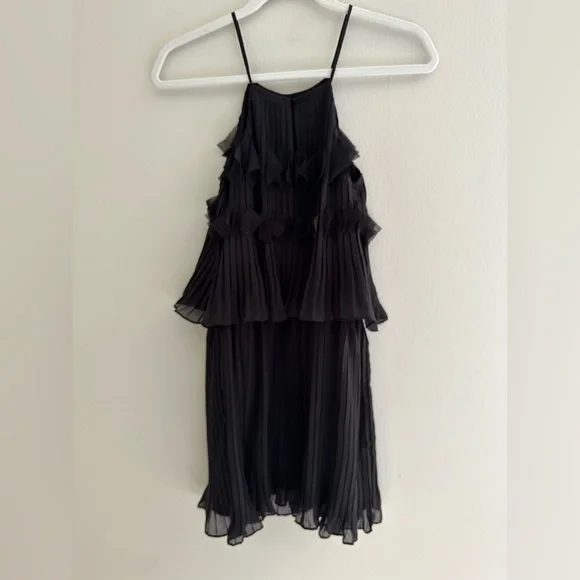 Ramy Brook Shauna Pleated Mini Black Dress Size XS - Picture 4 of 8